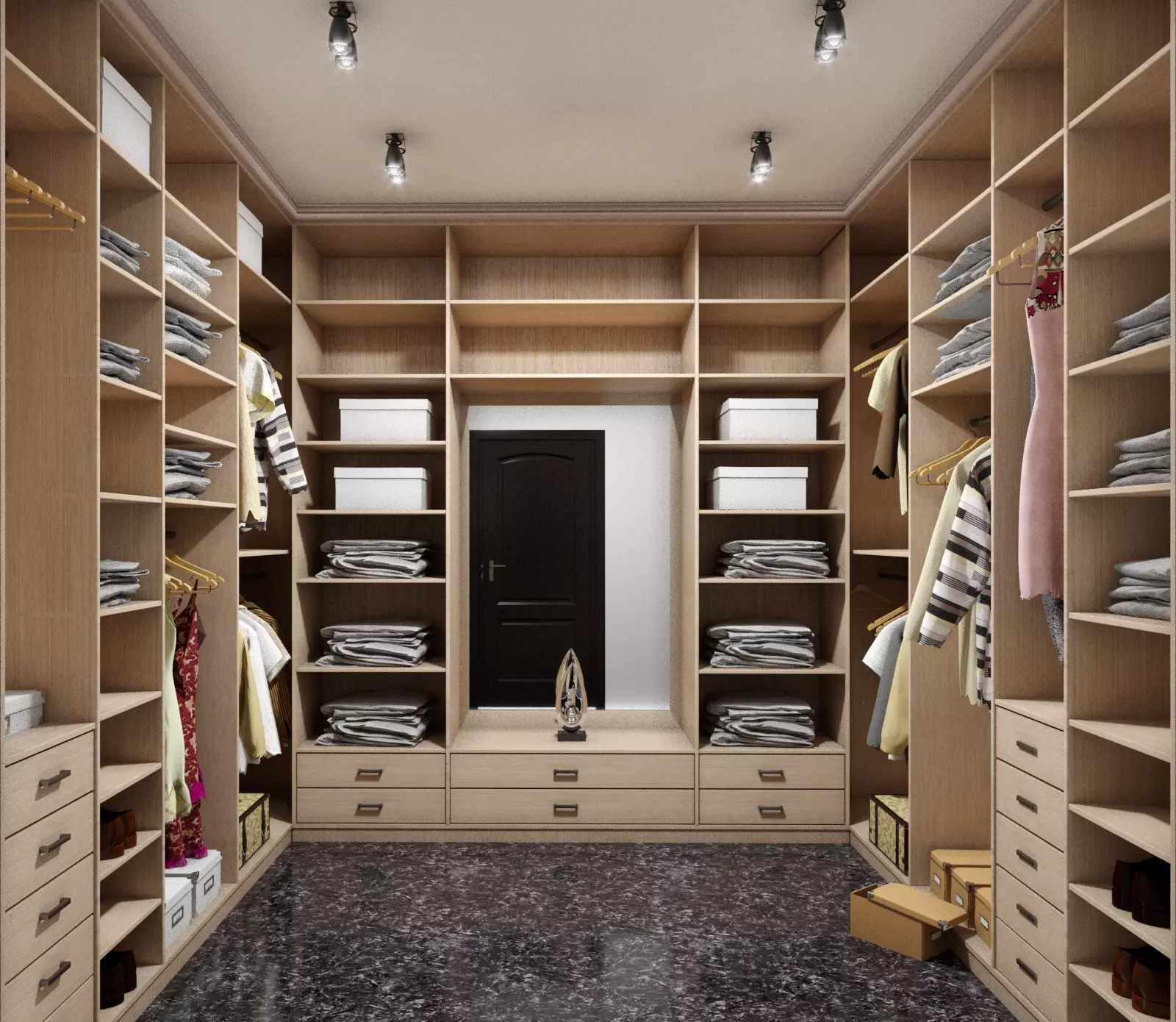 Wardrobe walk in closet design Free 3D model_0