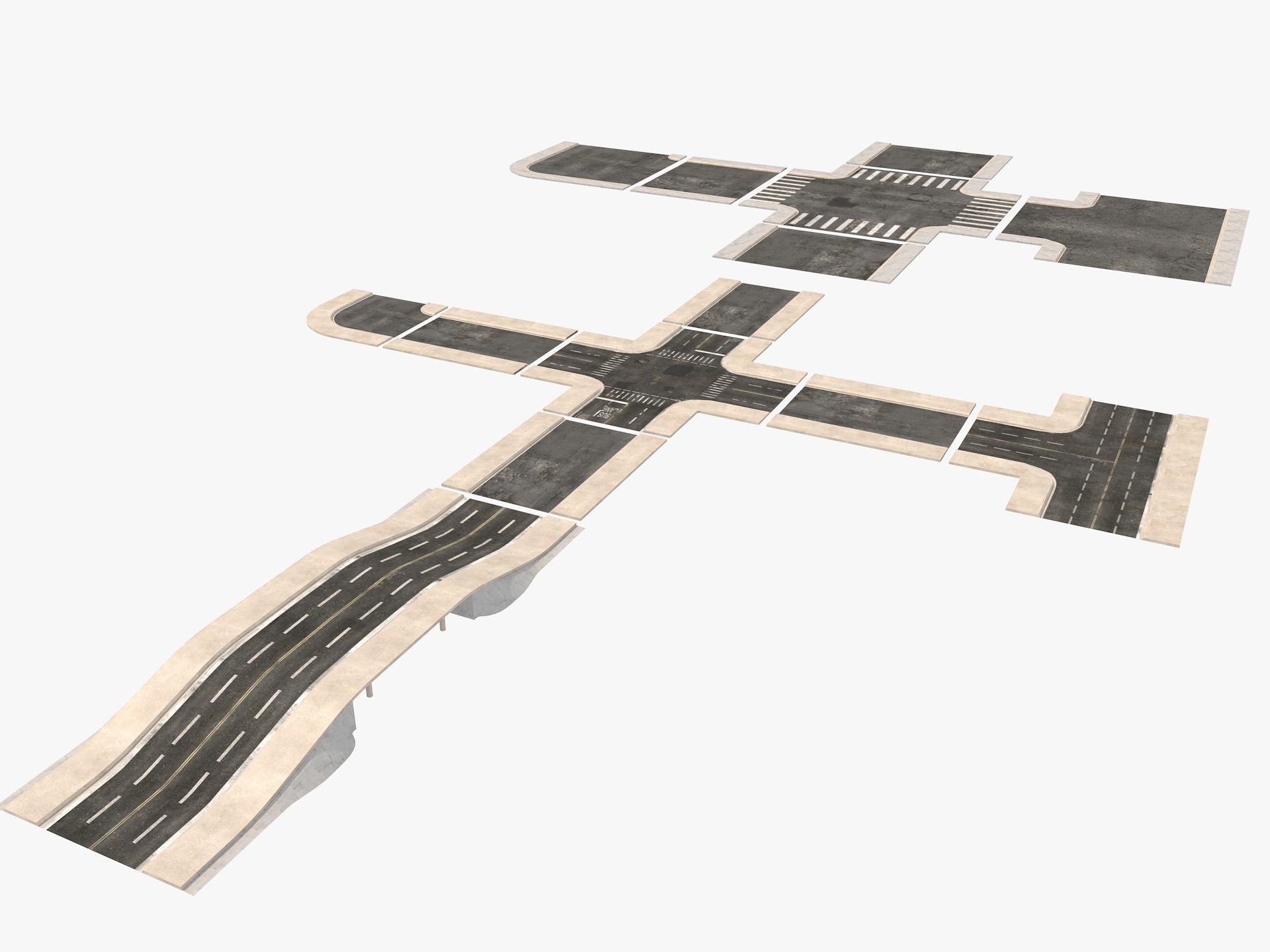 Road Street Collection 2 3D model_2