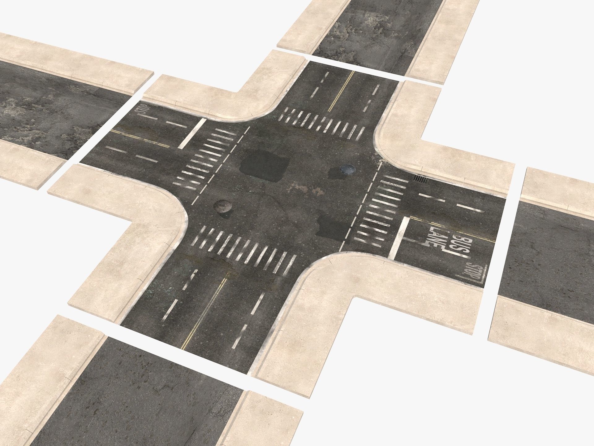 Road Street Collection 2 3D model_6