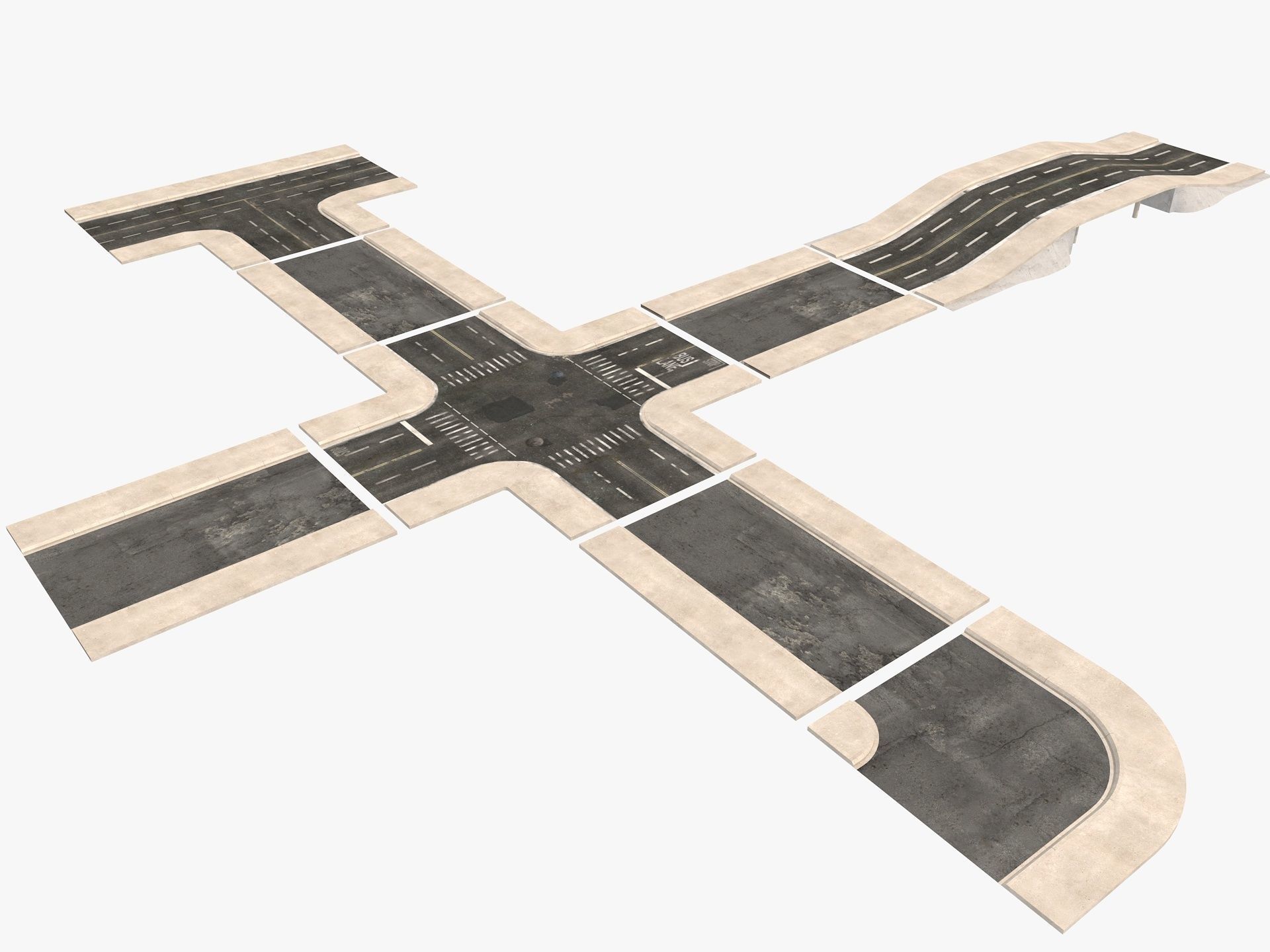 Road Street Collection 2 3D model_4