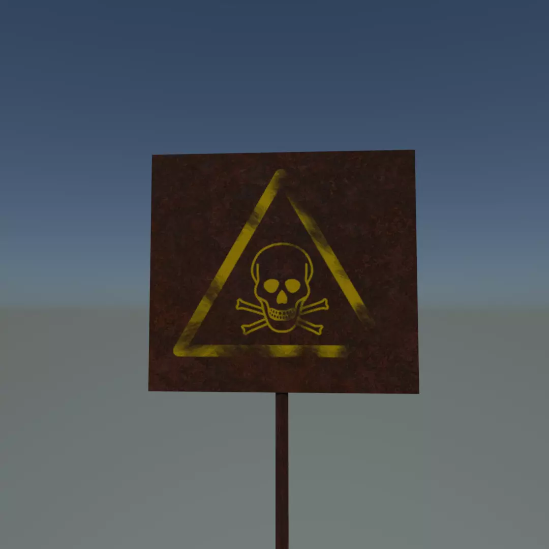 Danger sign 3D print model_0