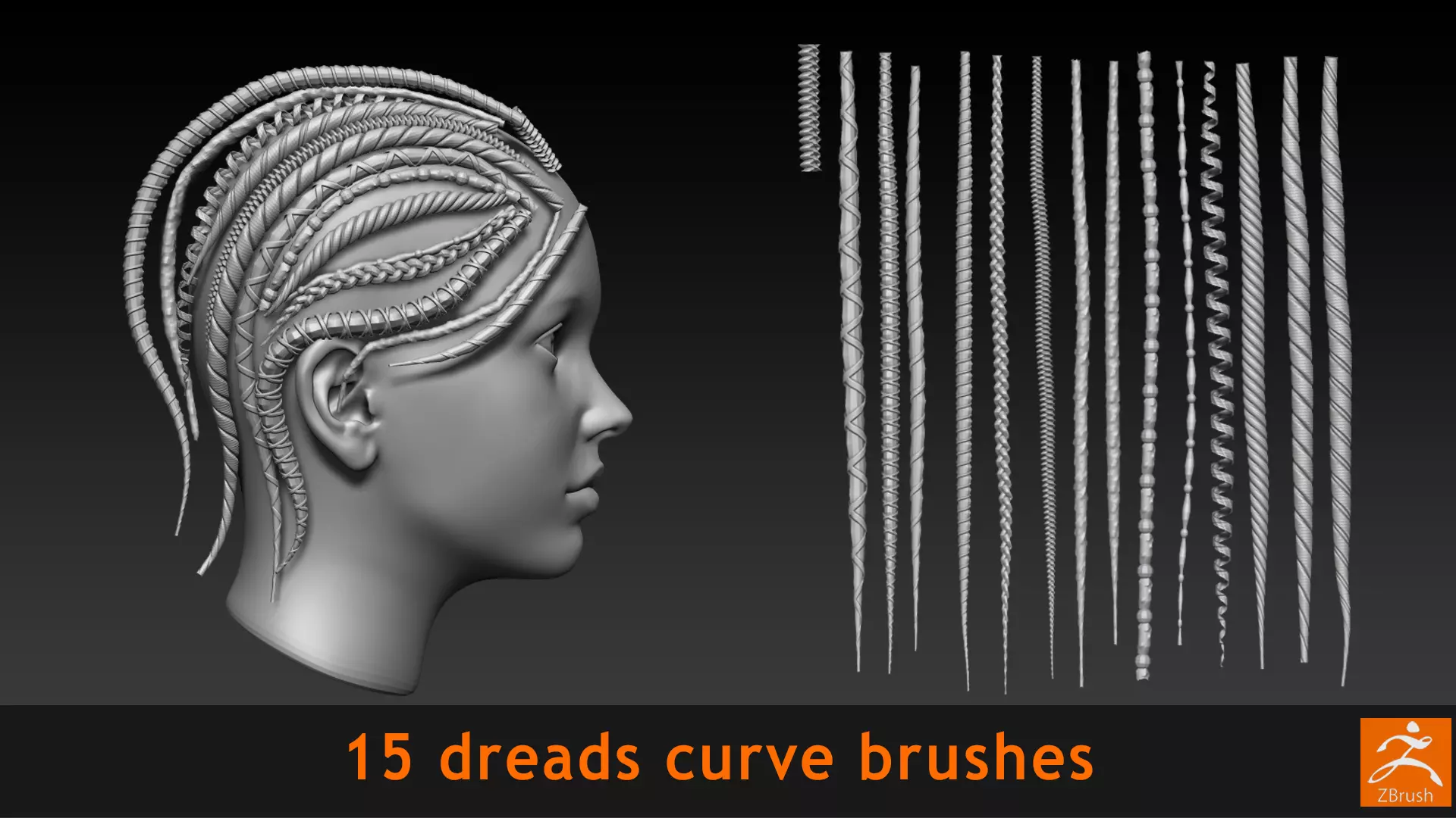 Dread curve brushes Low-poly 3D model_0