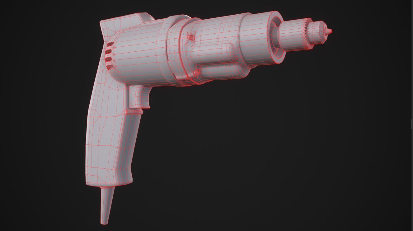 Drill Machine Low-poly 3D model_5