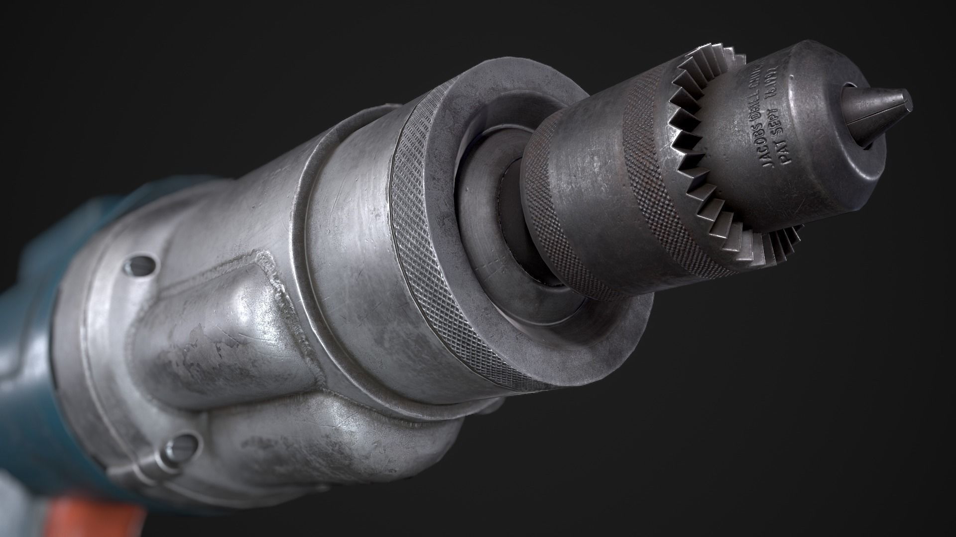 Drill Machine Low-poly 3D model_9