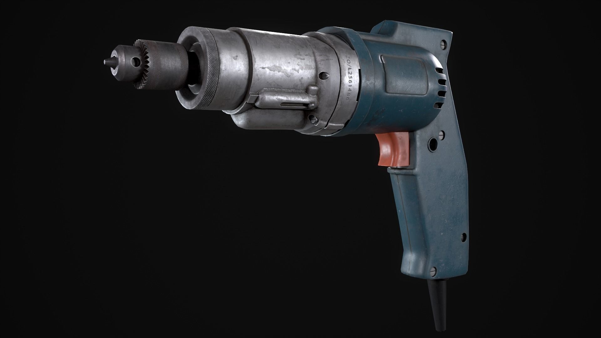 Drill Machine Low-poly 3D model_4