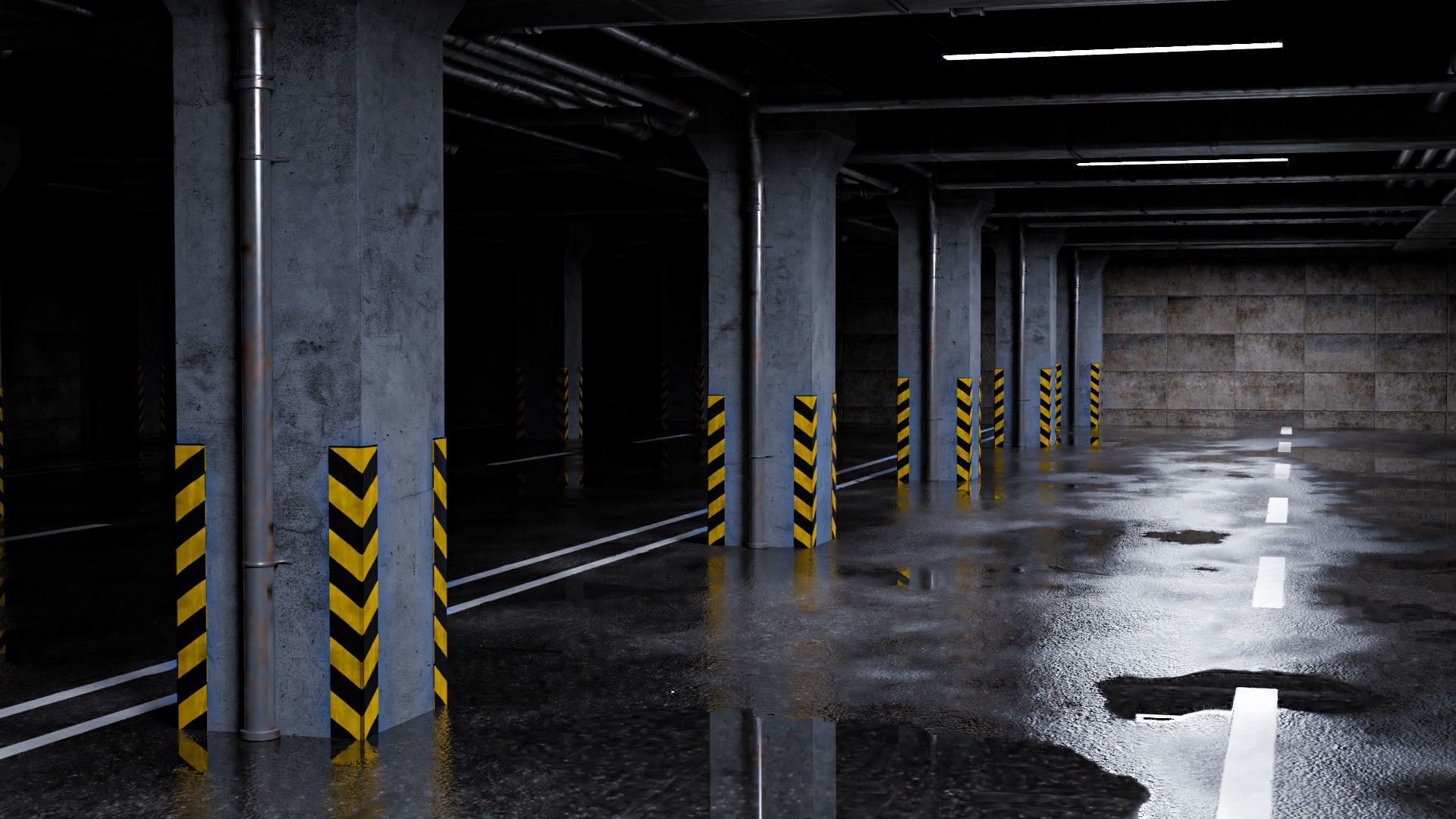 Mclaren p1 GTR with parking lot Low-poly 3D model_13