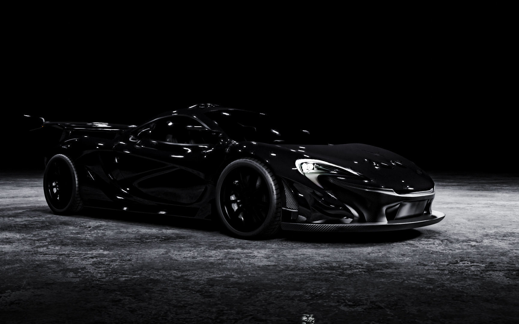 Mclaren p1 GTR with parking lot Low-poly 3D model_10