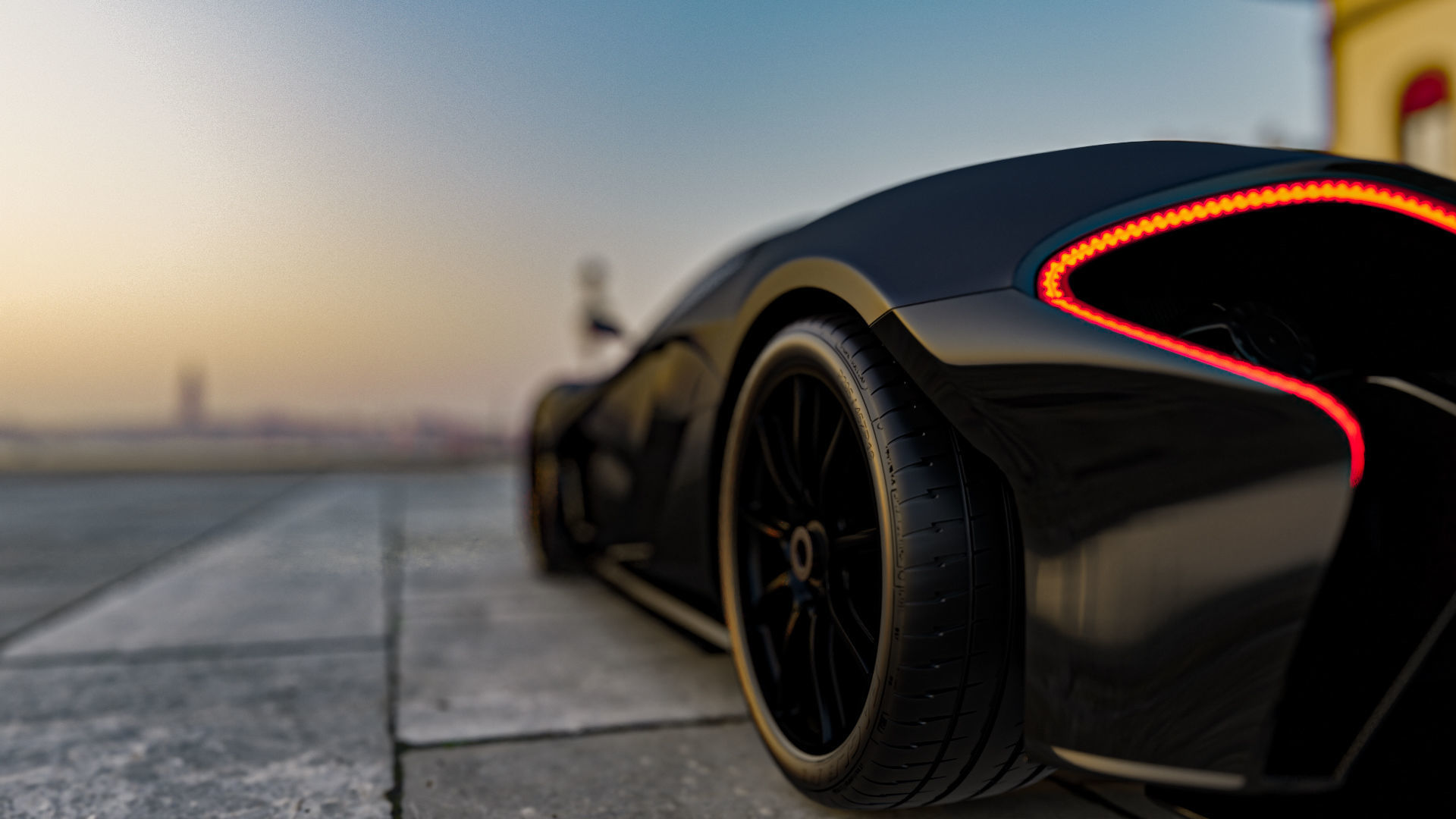 Mclaren p1 GTR with parking lot Low-poly 3D model_9