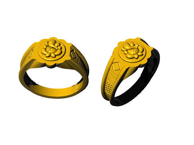 NEW SOUTH STYLISH  GANESH RING 3D print model