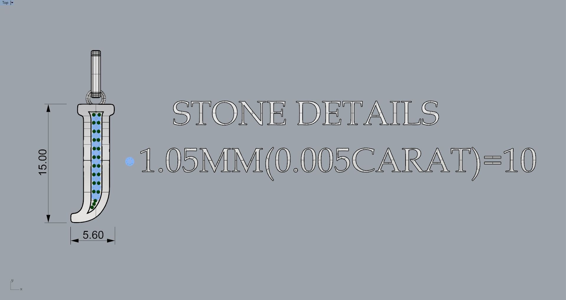 J  SCRIPT DIAMOND PENDANT 3D print model_8