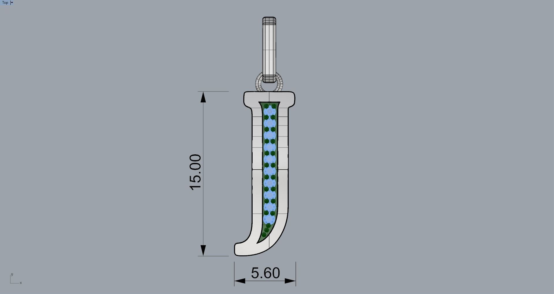 J  SCRIPT DIAMOND PENDANT 3D print model_7