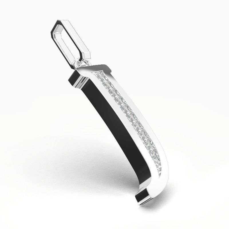J  SCRIPT DIAMOND PENDANT 3D print model_11