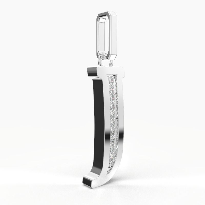 J  SCRIPT DIAMOND PENDANT 3D print model_12