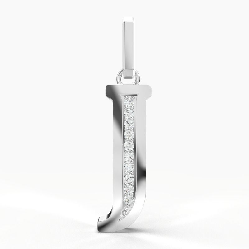 J  SCRIPT DIAMOND PENDANT 3D print model_9