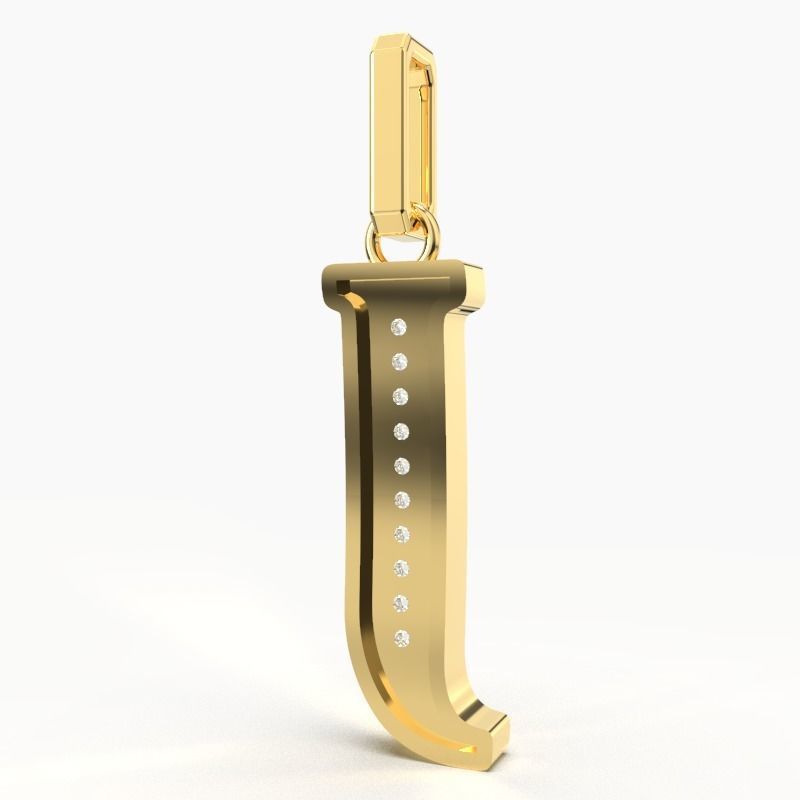 J  SCRIPT DIAMOND PENDANT 3D print model_1