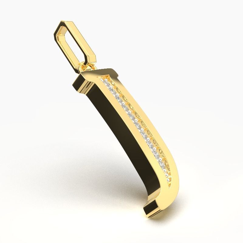 J  SCRIPT DIAMOND PENDANT 3D print model_2