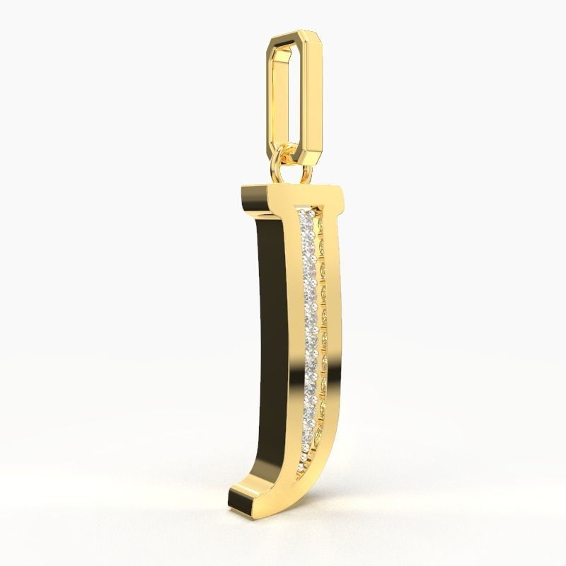 J  SCRIPT DIAMOND PENDANT 3D print model_3