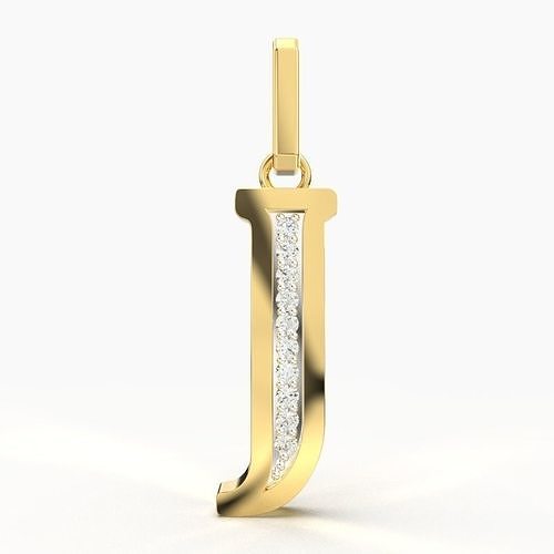 J  SCRIPT DIAMOND PENDANT 3D print model