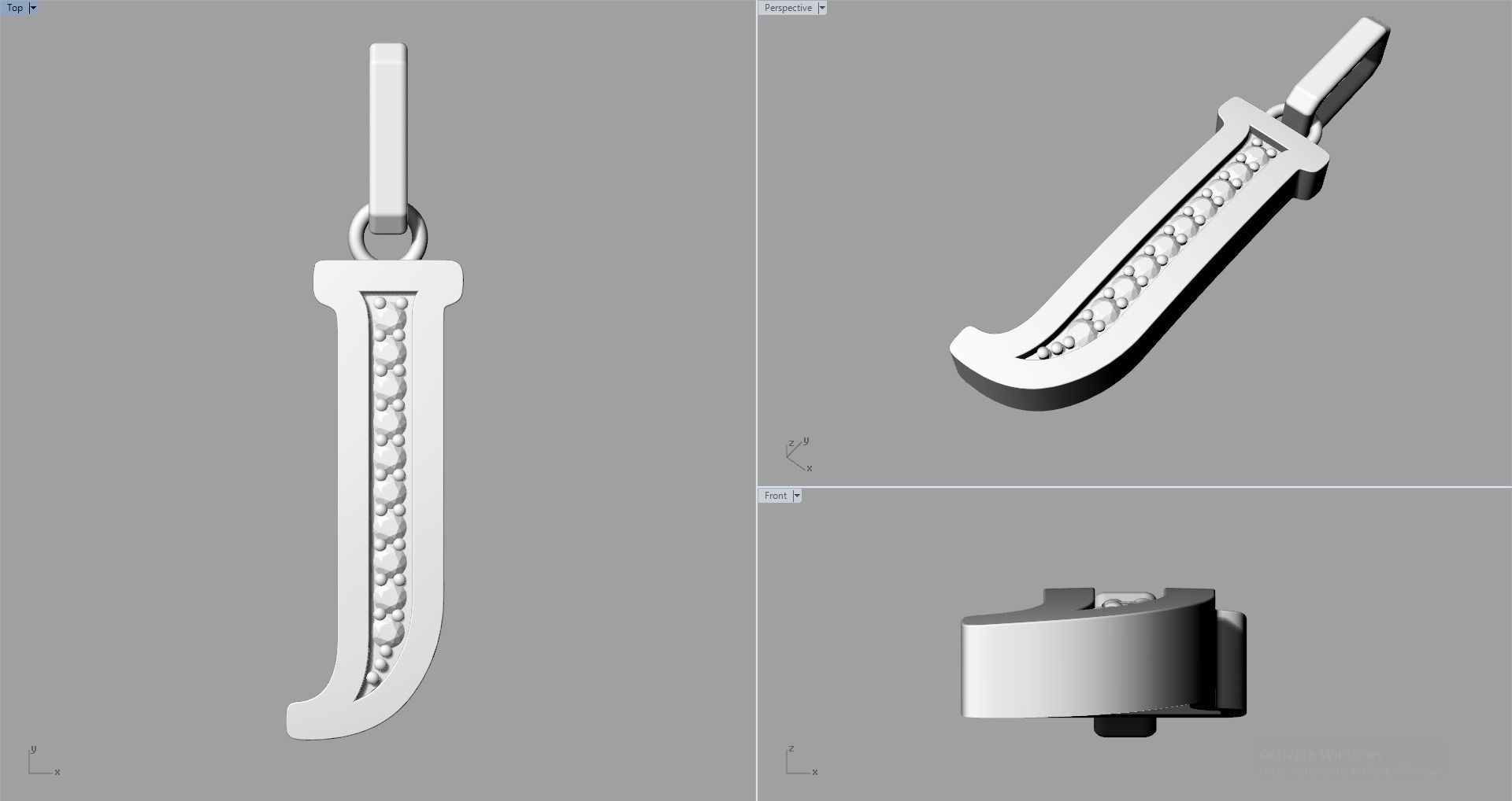 J  SCRIPT DIAMOND PENDANT 3D print model_5