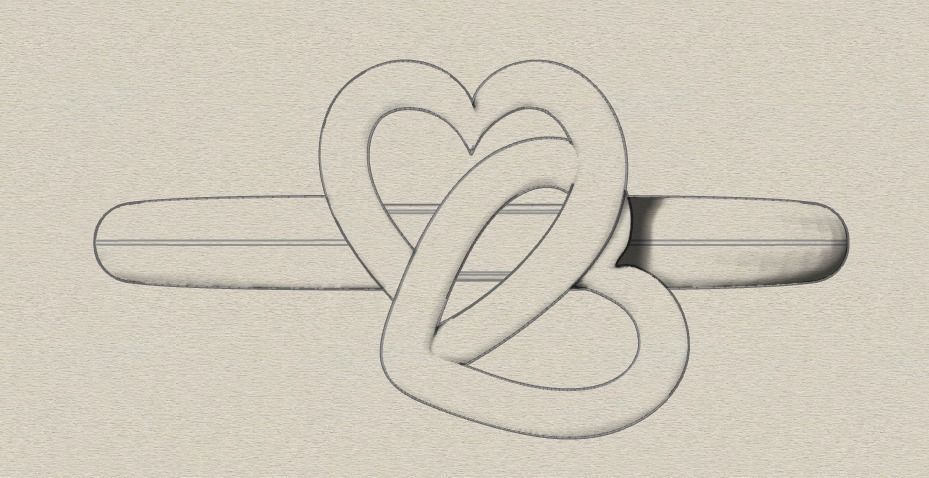 Sterling Silver Double Heart Ring Jewelry 3D print model_19
