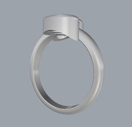 Sterling Silver Double Heart Ring Jewelry 3D print model_4