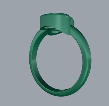 Sterling Silver Double Heart Ring Jewelry 3D print model_6