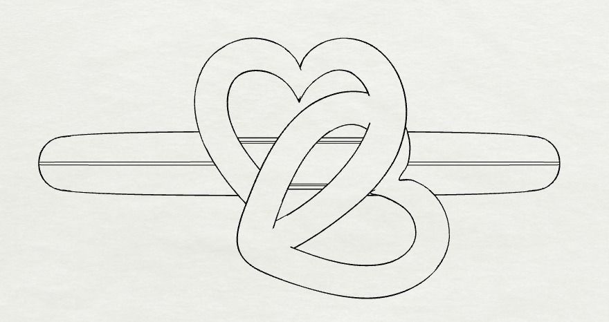 Sterling Silver Double Heart Ring Jewelry 3D print model_20
