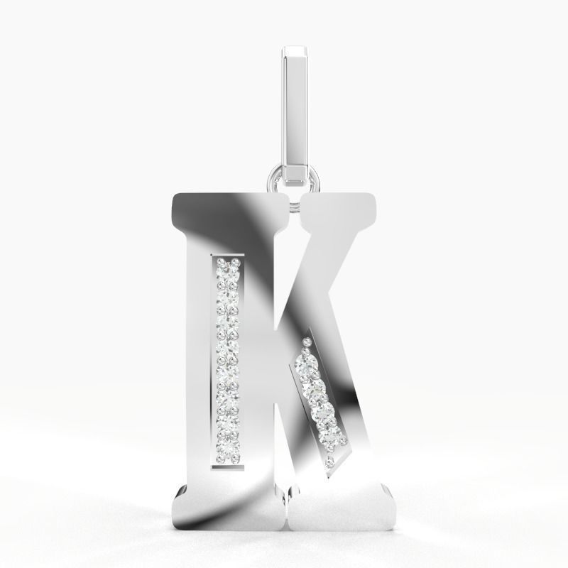K  SCRIPT DIAMOND PENDANT 3D print model_9