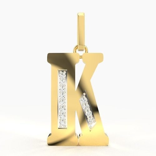 K  SCRIPT DIAMOND PENDANT 3D print model