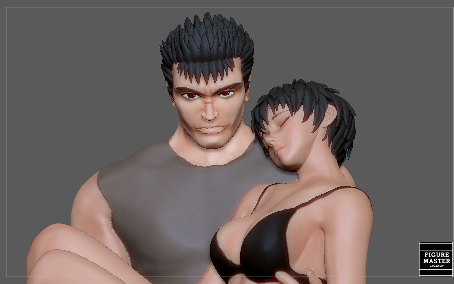 BERSERK GUTS CASCA FANTASY ANIME SWORD CHARACTER 3D print model_9