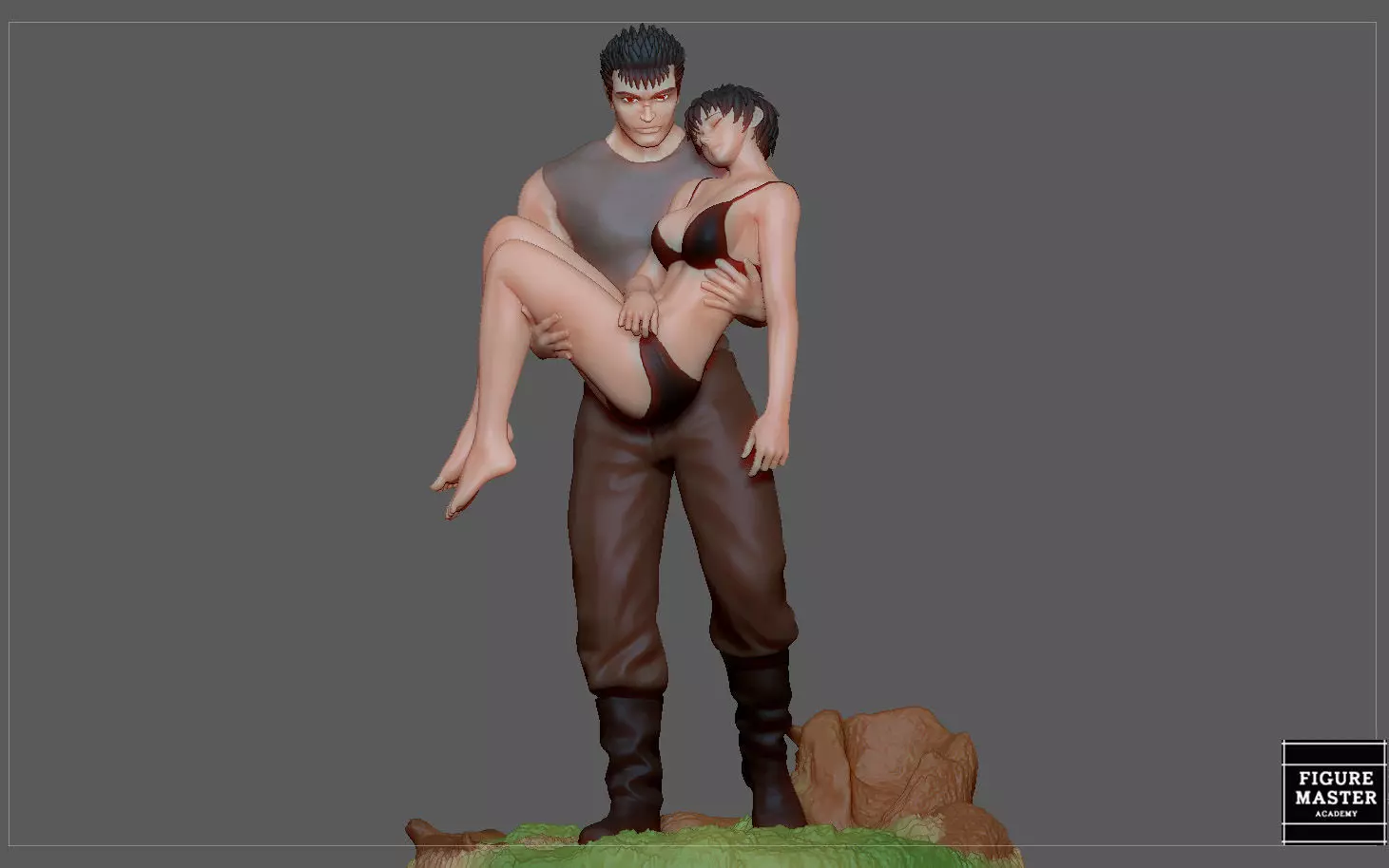 BERSERK GUTS CASCA FANTASY ANIME SWORD CHARACTER 3D print model_0