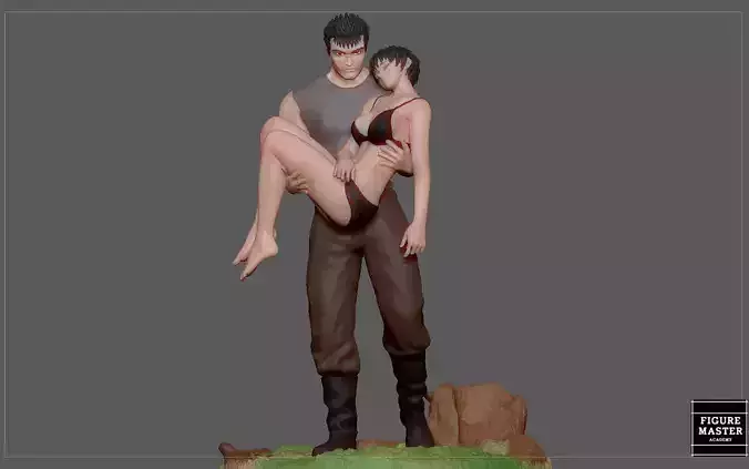 BERSERK GUTS CASCA FANTASY ANIME SWORD CHARACTER 3D print model