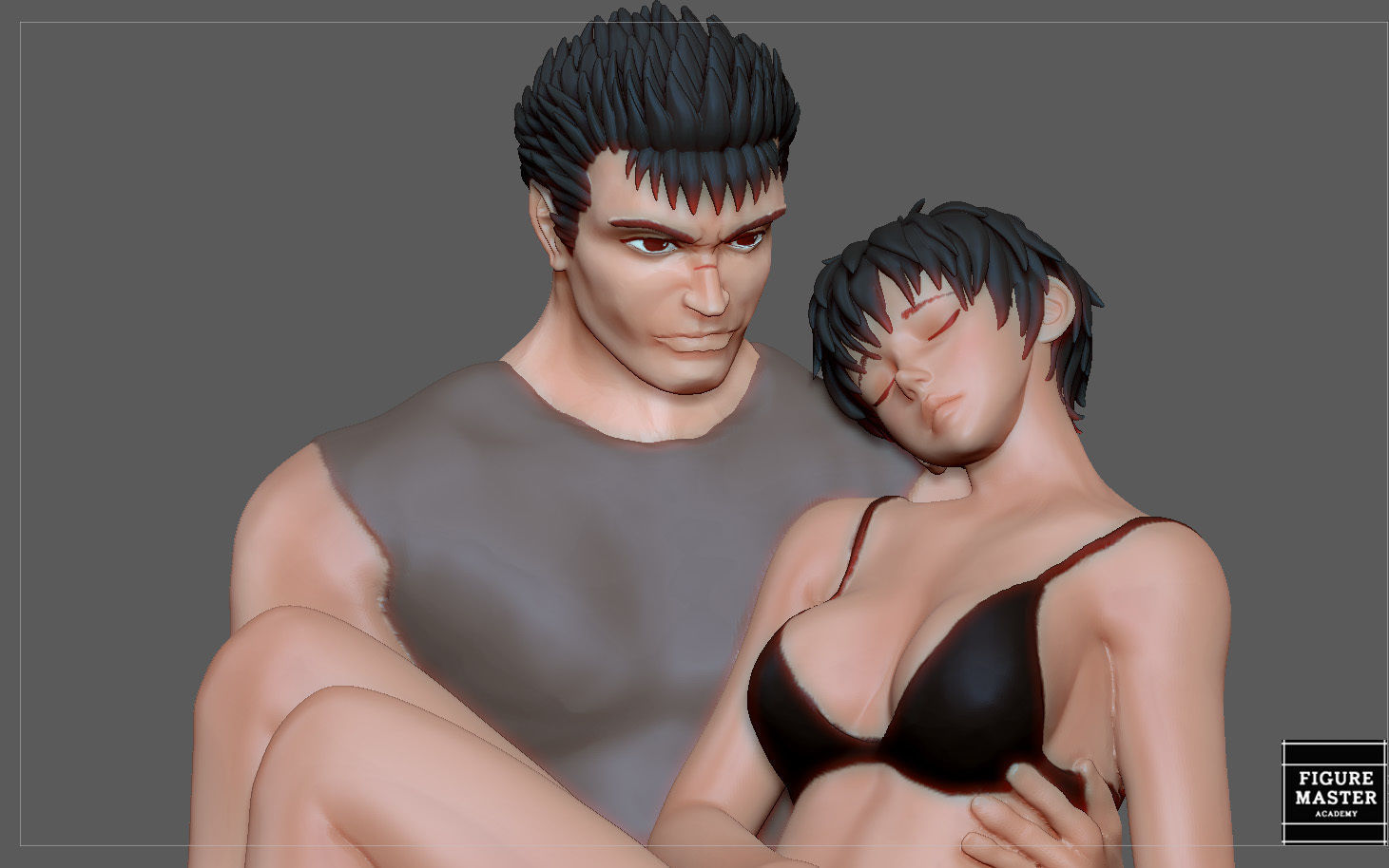 BERSERK GUTS CASCA FANTASY ANIME SWORD CHARACTER 3D print model_4
