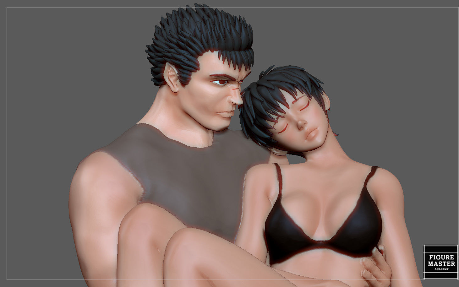 BERSERK GUTS CASCA FANTASY ANIME SWORD CHARACTER 3D print model_10