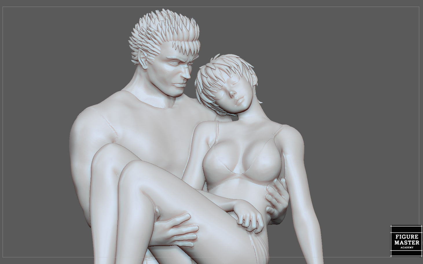 BERSERK GUTS CASCA FANTASY ANIME SWORD CHARACTER 3D print model_21