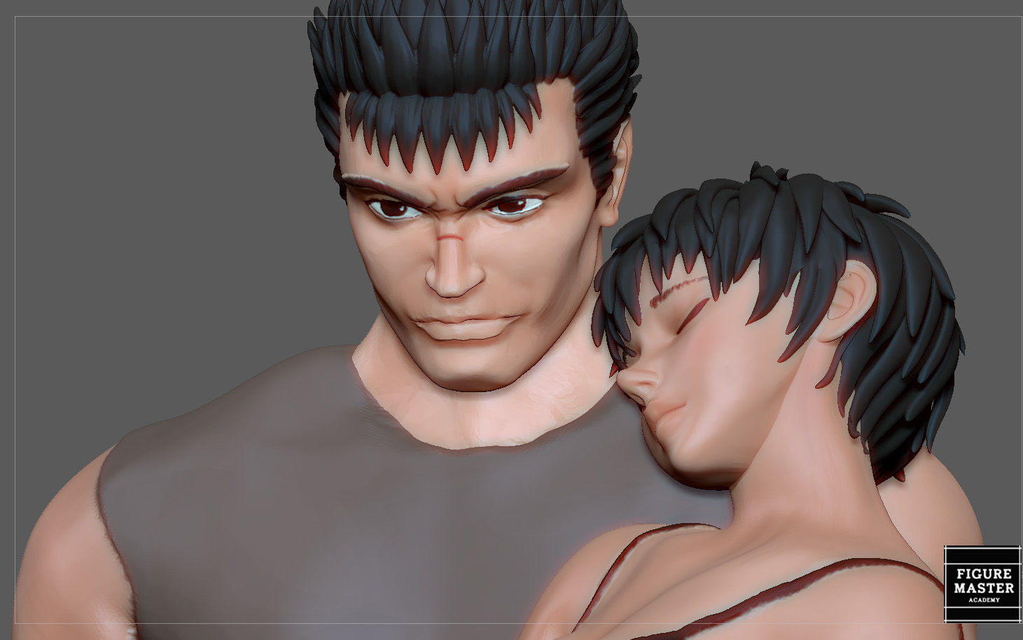 BERSERK GUTS CASCA FANTASY ANIME SWORD CHARACTER 3D print model_14