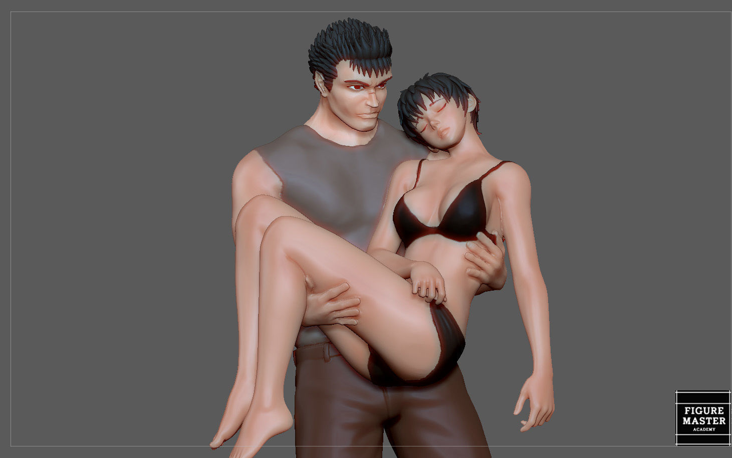 BERSERK GUTS CASCA FANTASY ANIME SWORD CHARACTER 3D print model_1