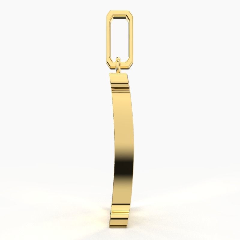 L  SCRIPT DIAMOND PENDANT 3D print model_4