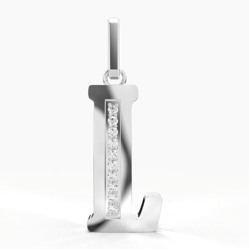 L  SCRIPT DIAMOND PENDANT 3D print model_9