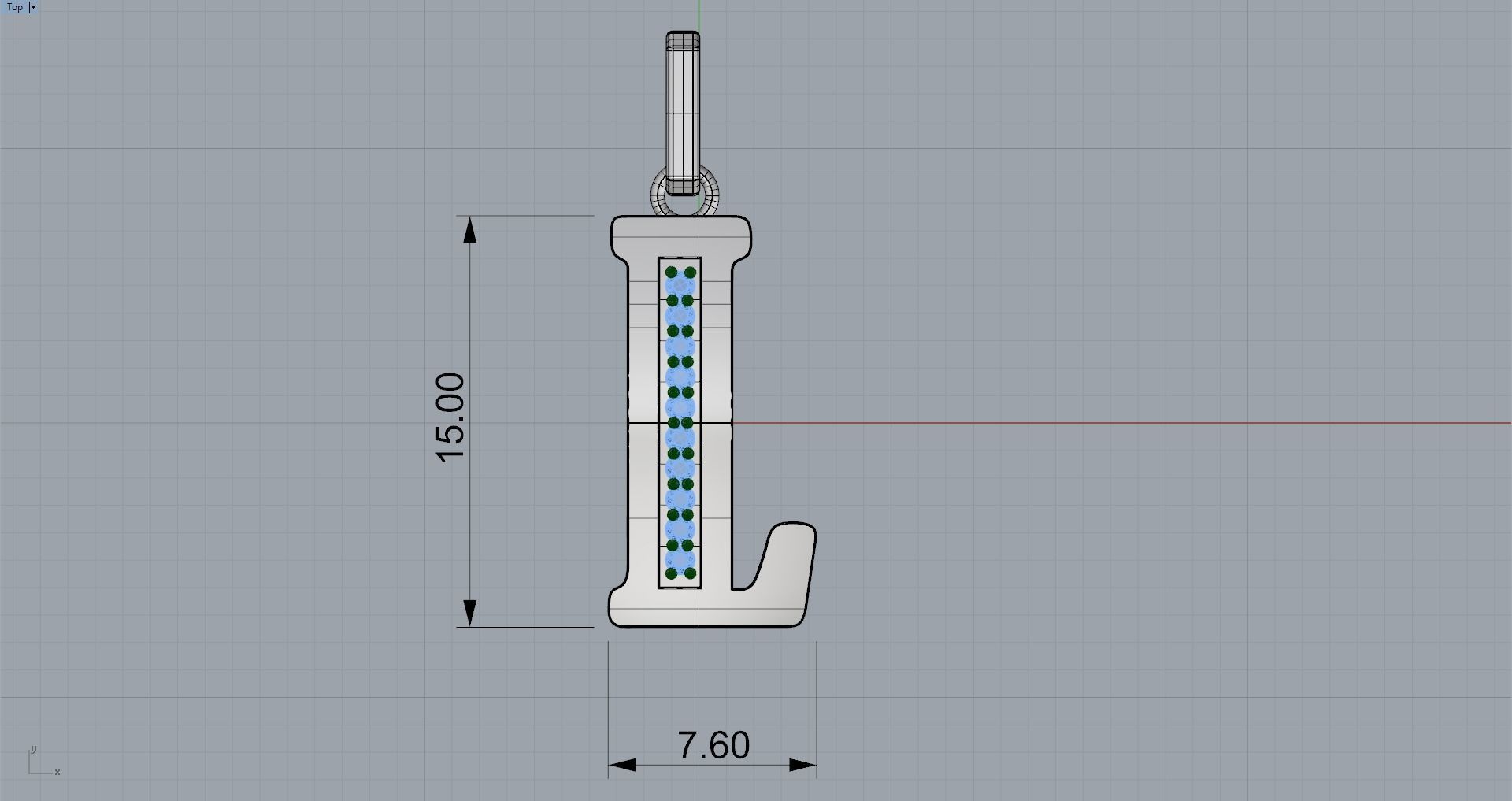 L  SCRIPT DIAMOND PENDANT 3D print model_6