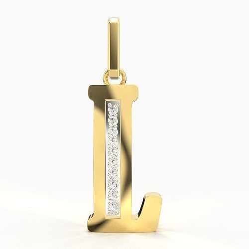 L  SCRIPT DIAMOND PENDANT 3D print model