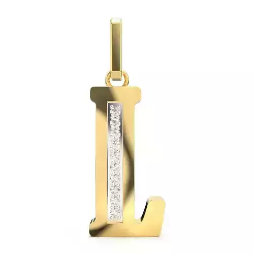 L  SCRIPT DIAMOND PENDANT 3D print model