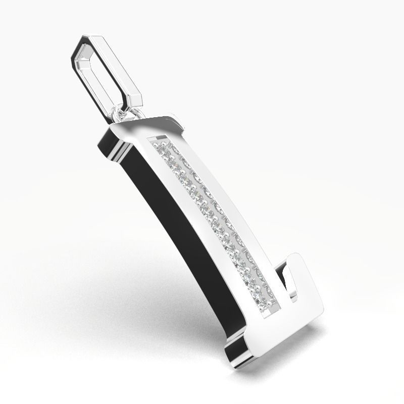L  SCRIPT DIAMOND PENDANT 3D print model_11