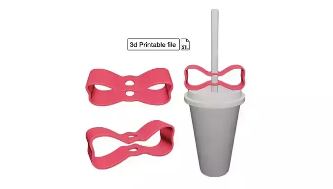 Stl file of Straw topper D7 Bow for 3d printing 3D print model