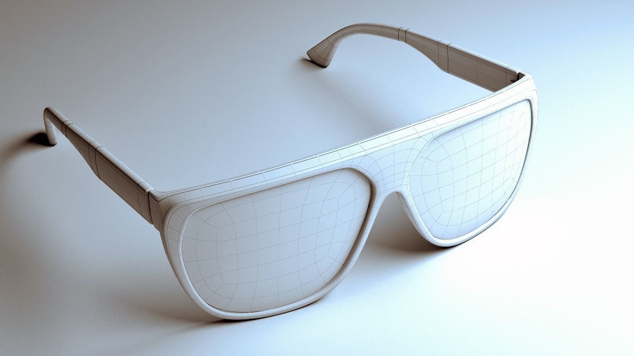 RayBan Scuderia Ferrari collection low poly sunglasses 3D model Low-poly 3D model_4