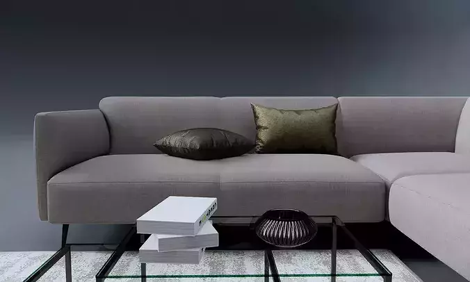CORNER SOFA FAMILY FOR REVIT 3D model 2