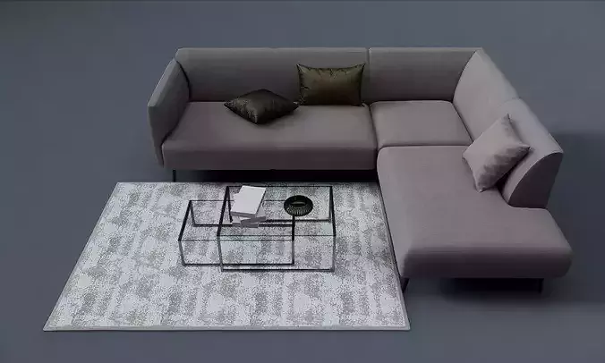 CORNER SOFA FAMILY FOR REVIT 3D model 5