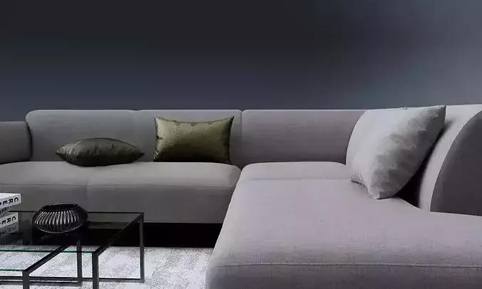 CORNER SOFA FAMILY FOR REVIT 3D model 3