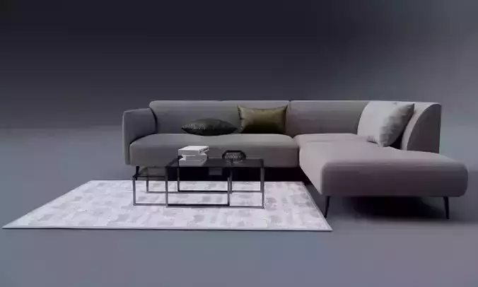 CORNER SOFA FAMILY FOR REVIT 3D model