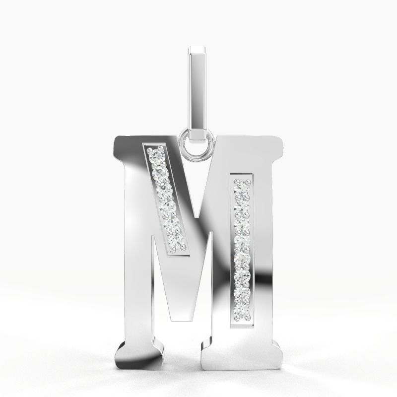 M  SCRIPT DIAMOND PENDANT 3D print model_9